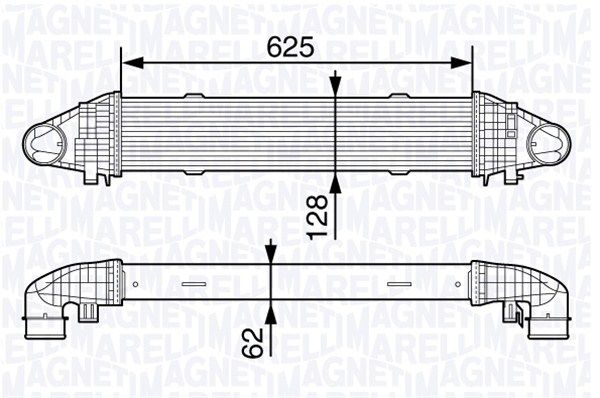 MAGNETI MARELLI tarpinis suslėgto oro aušintuvas, kompresorius 351319203360